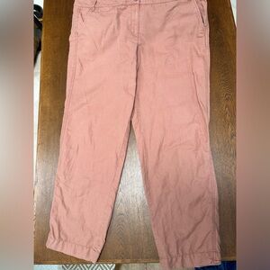 Ann Taylor Loft Marisa Boot Chino Pant Sz 14 mauve/beige. Midrise. 2side pockets
